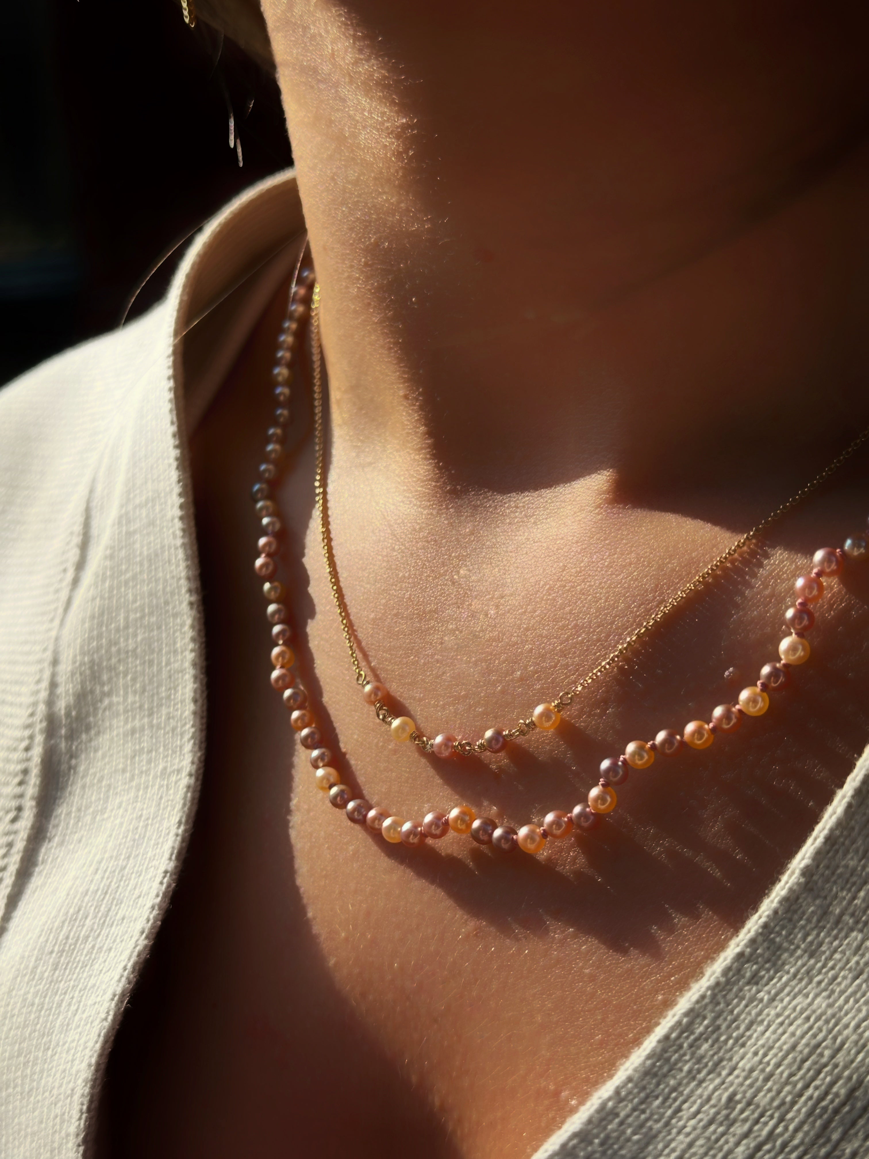 Perlekæde - Mini Rosa mix