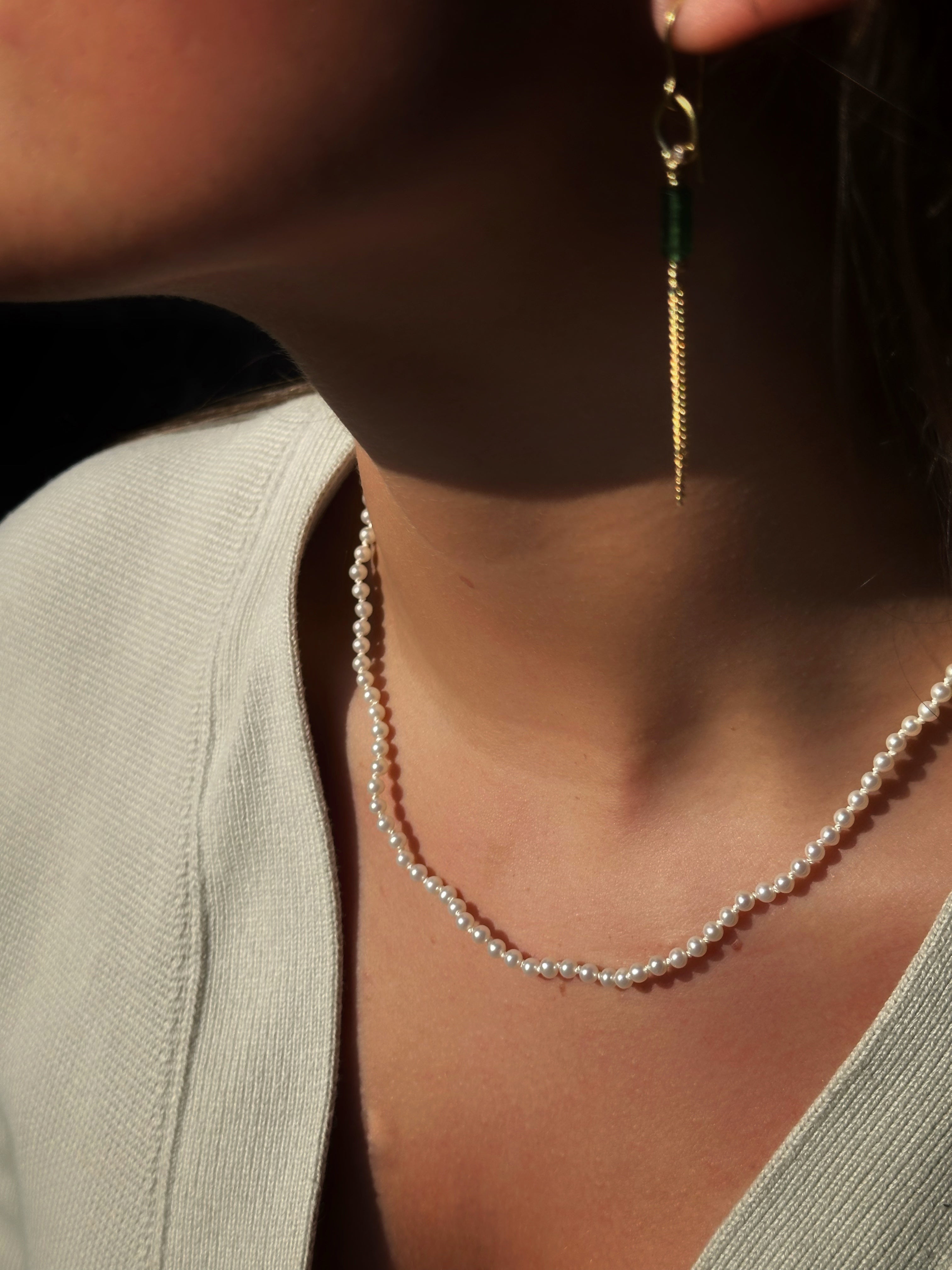 Perlekæde - Mini hvid