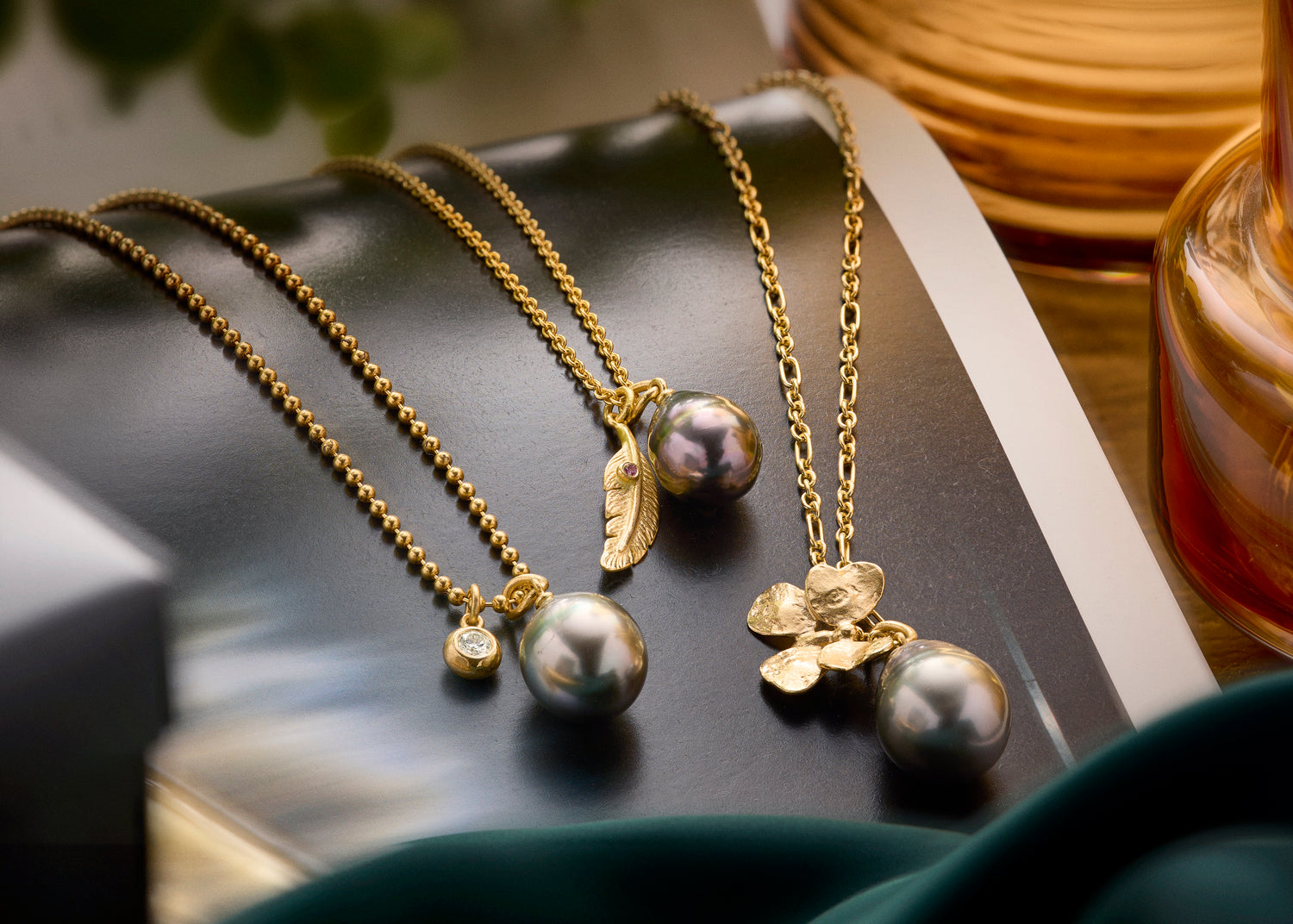 Vedhæng - 18 kt guld med tahiti perle