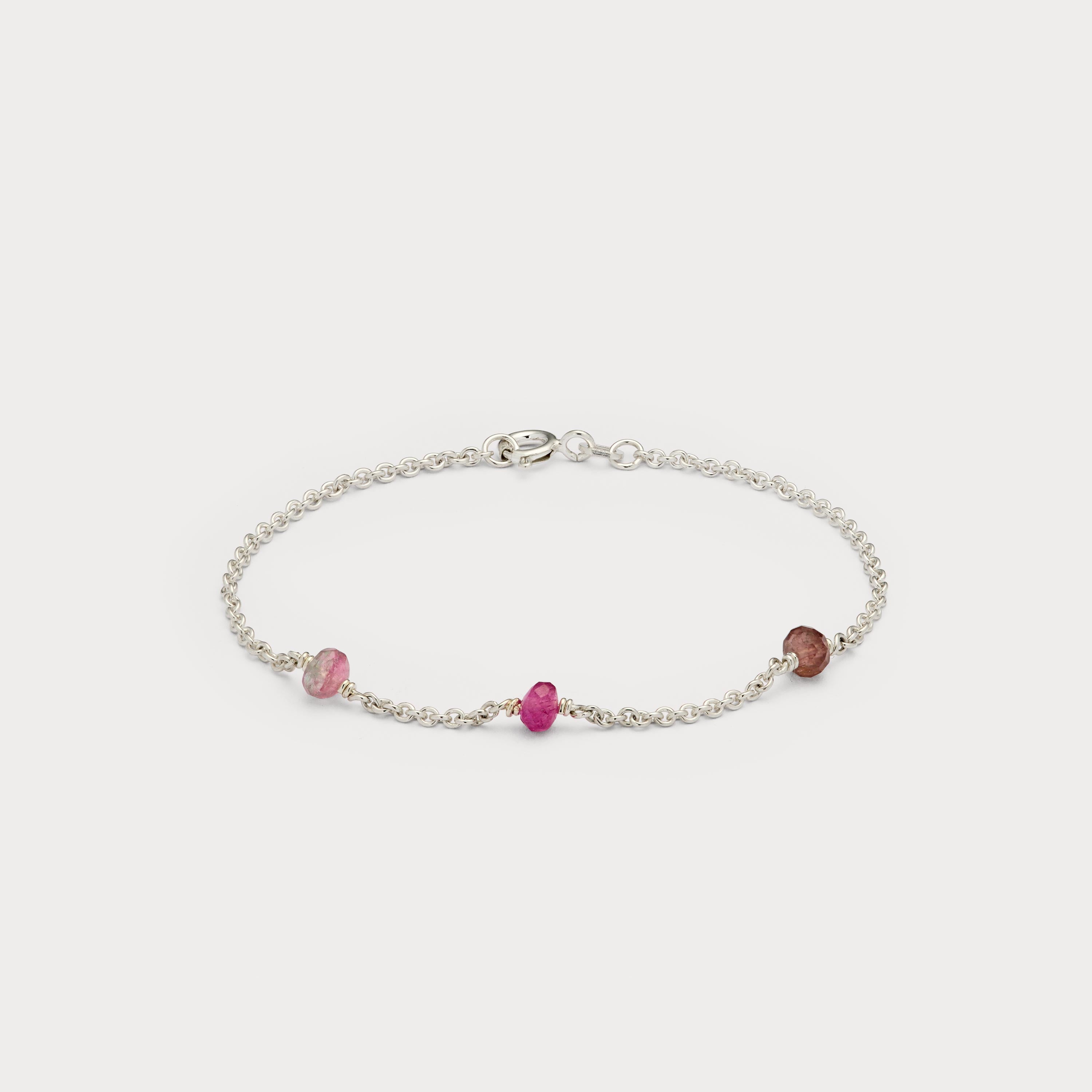 Armbånd - Three gems sølv