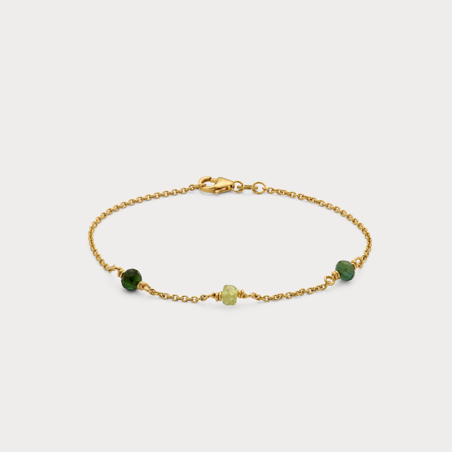 Armbånd - Three Gems 18 kt guld