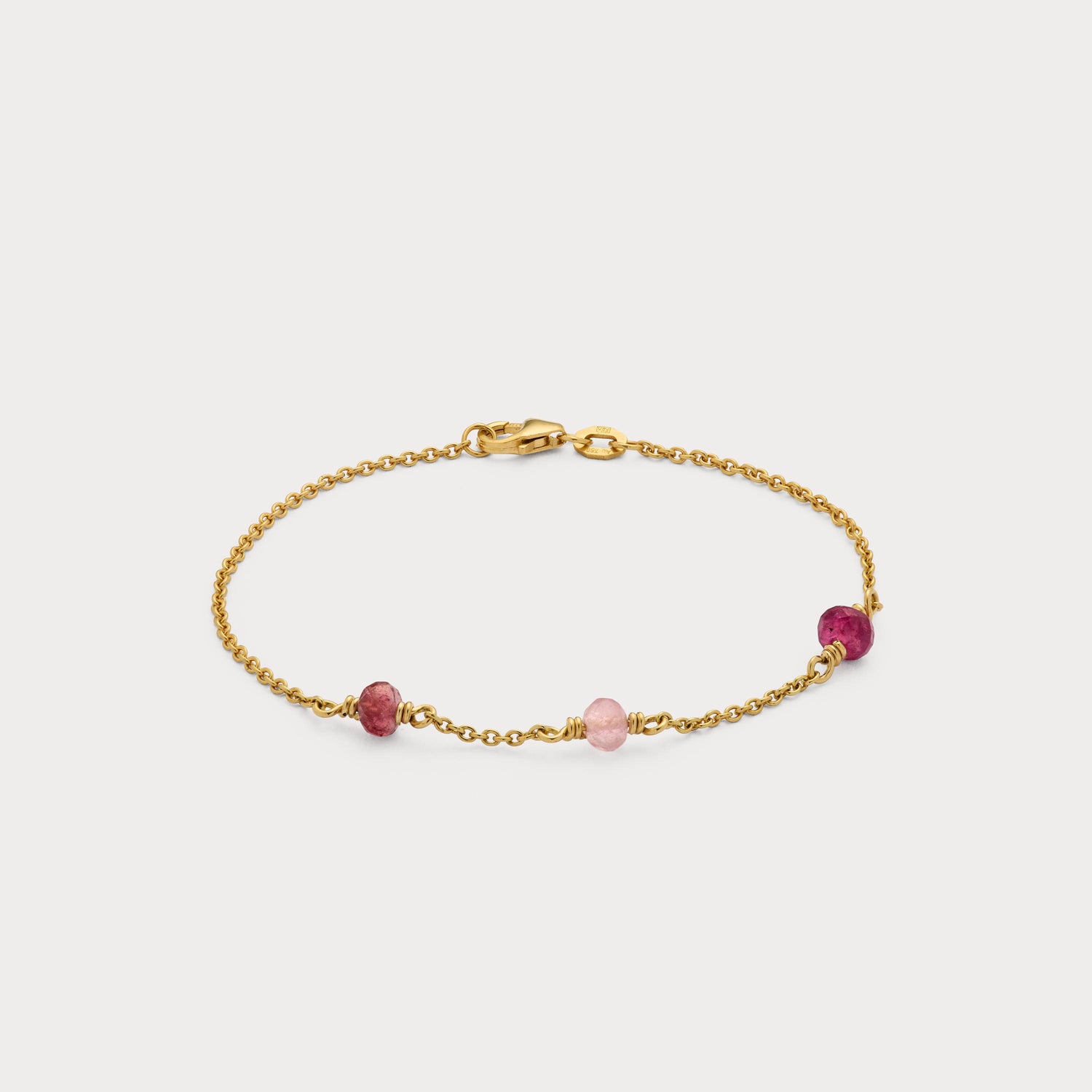 Armbånd - Three Gems 18 kt guld