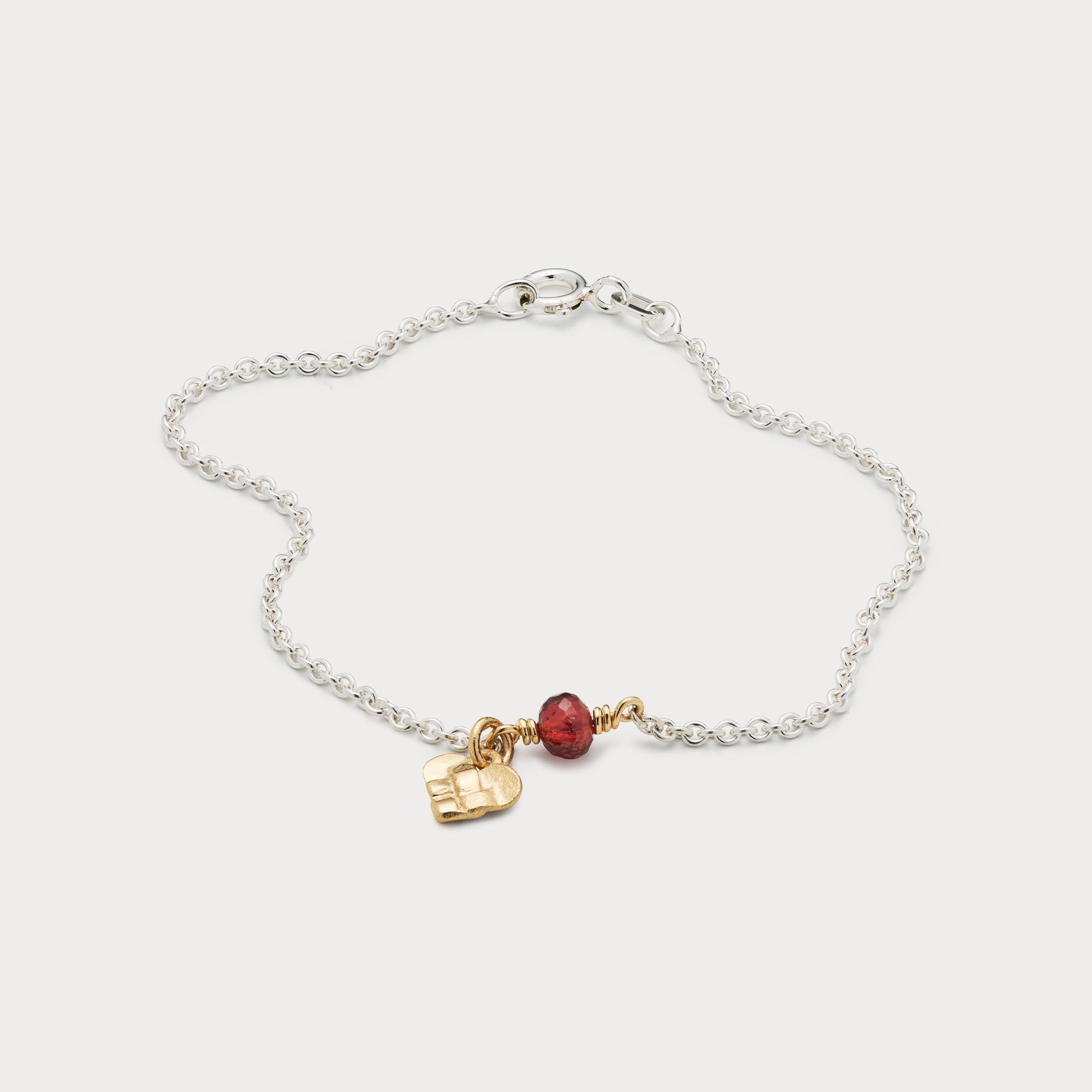 Armbånd - Mikro julehjerte sølv