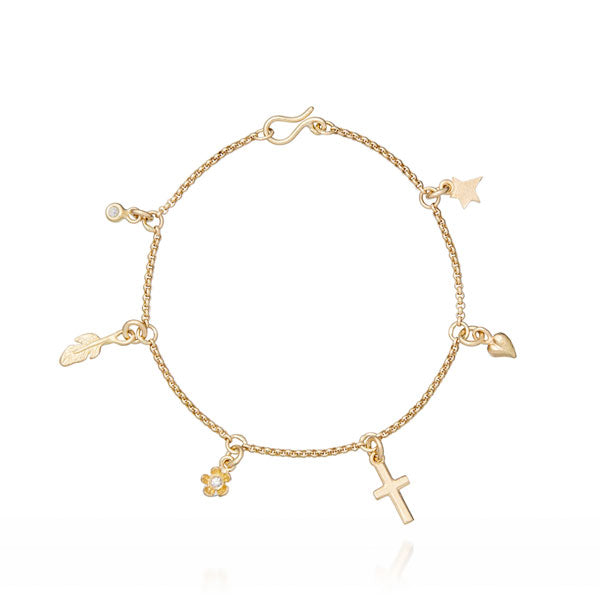 Charms armbånd i guld
