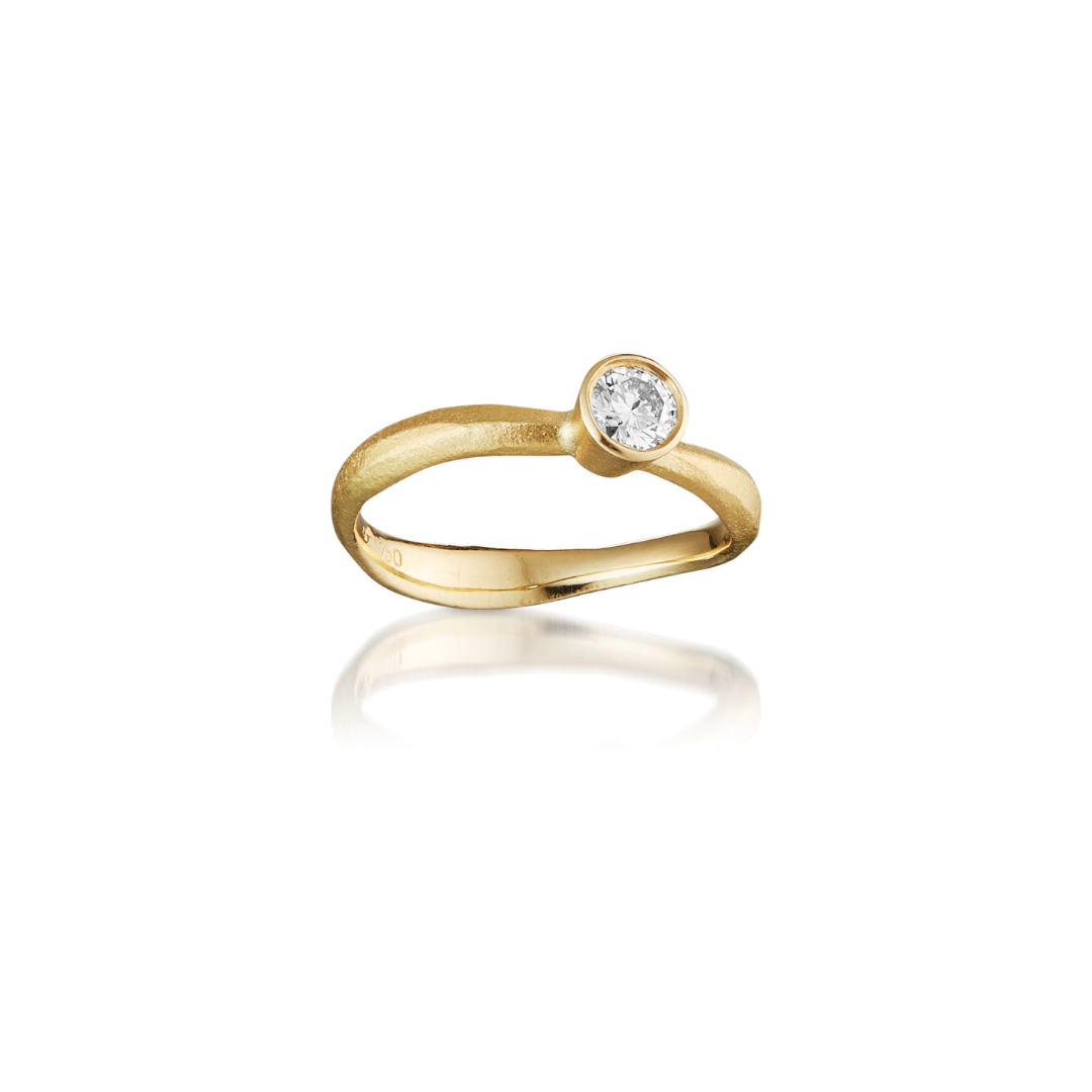 Ring - Organisk med chaton fatning