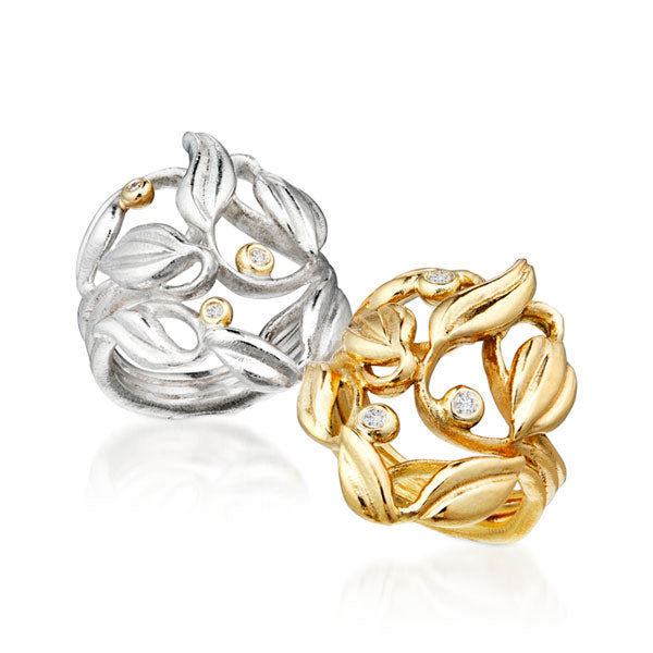 Eden ringe i guld og sølv