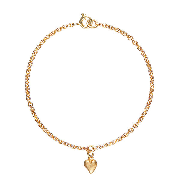 Guld armbånd med Rosa hjerte