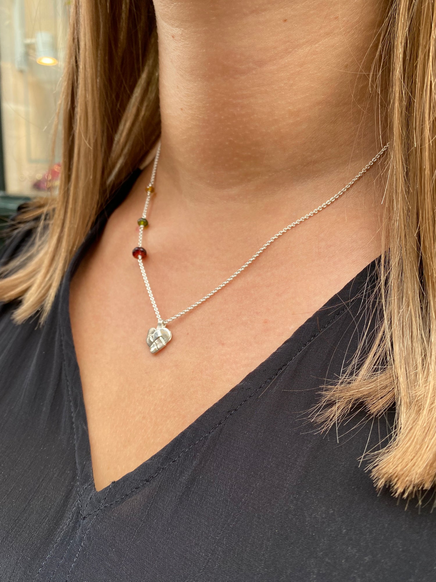 Vedhæng - Julehjerte sølv