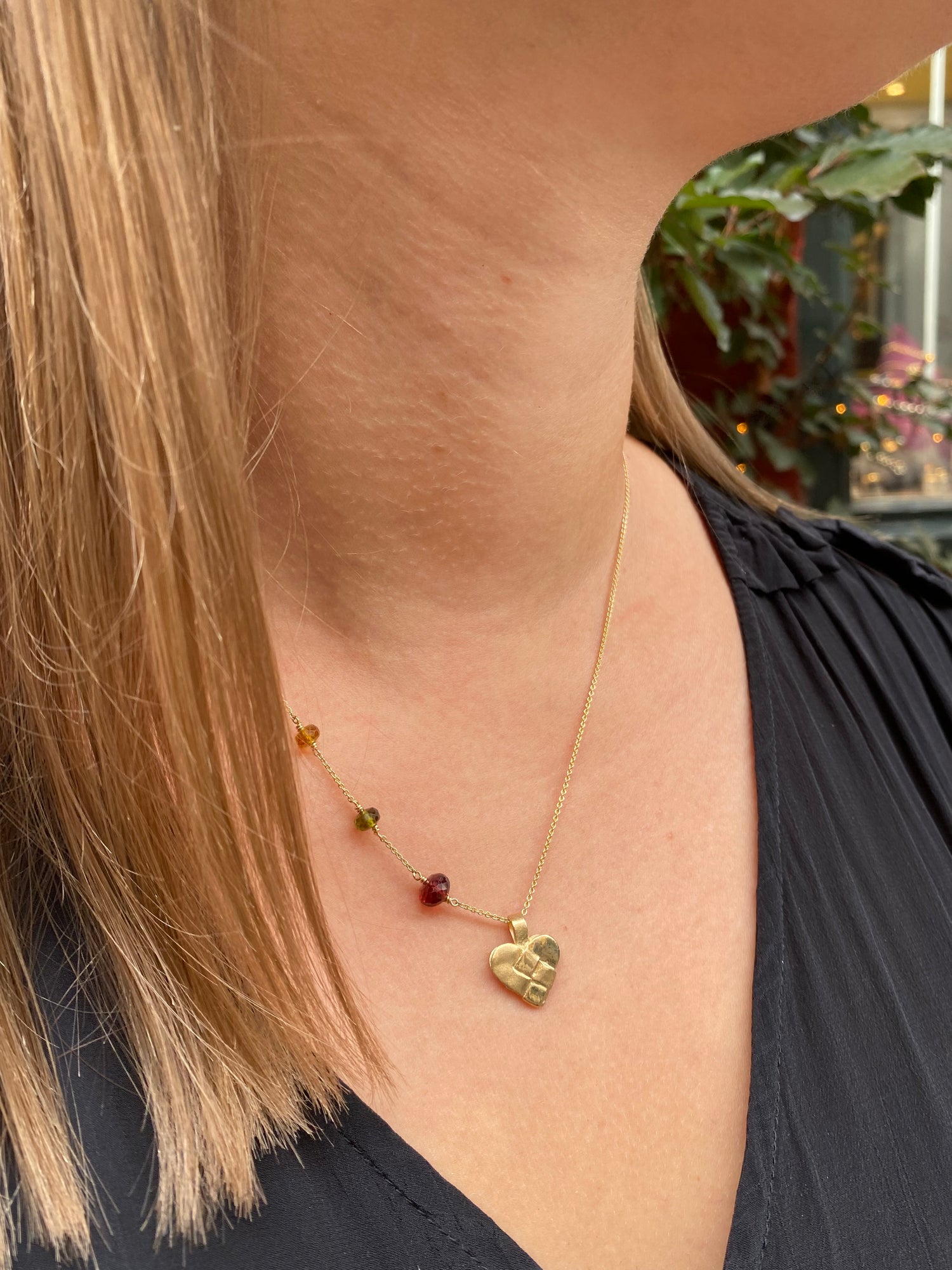 Vedhæng - Julehjerte 18 kt guld