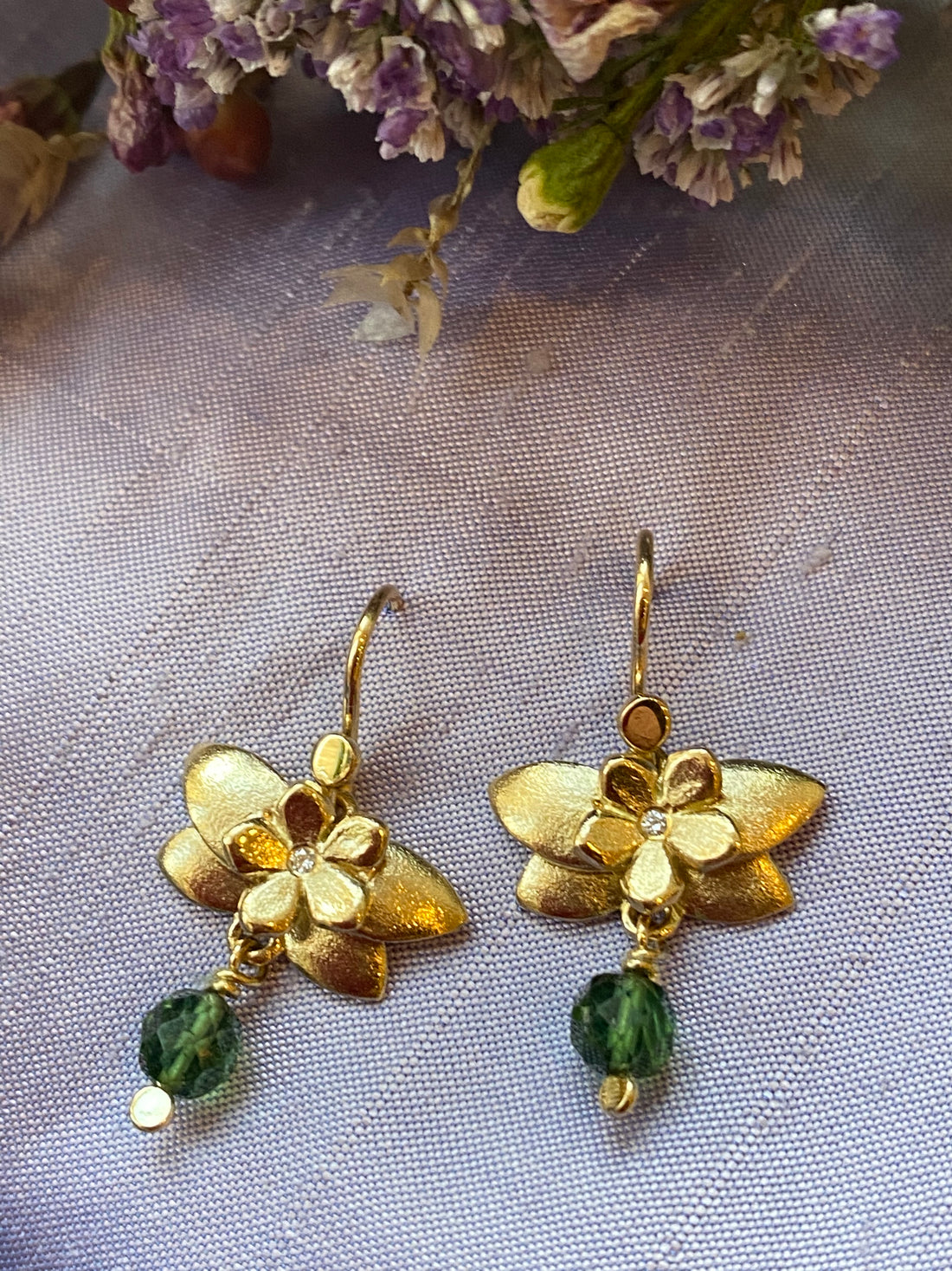 Øreringe - Klokkeblomst med akoya perler