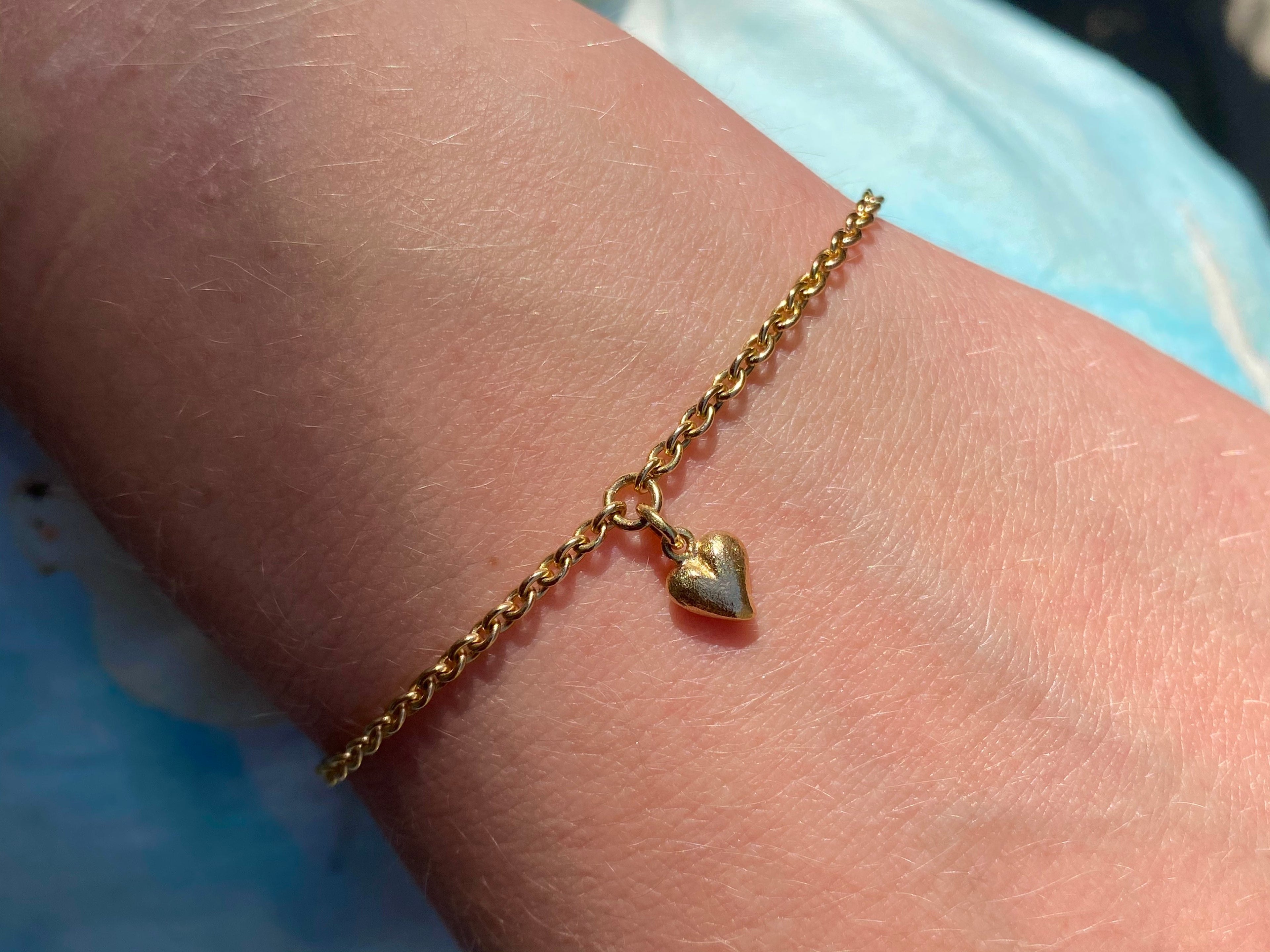 Armbånd - Rosa hjerte 18 kt guld
