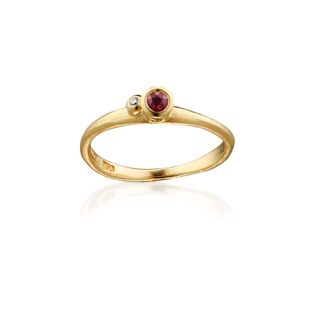 Ring - Organisk med safir og brillant