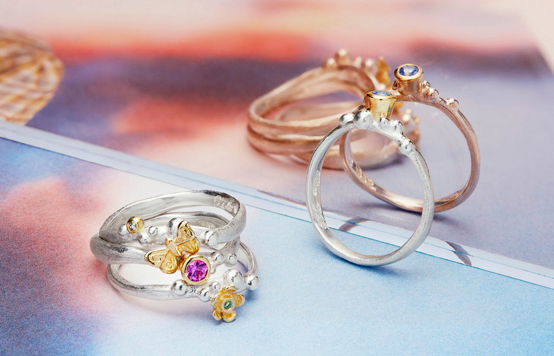 Boblering - med blomst og brillant