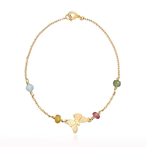 Mariposa armbånd i guld med turmaliner