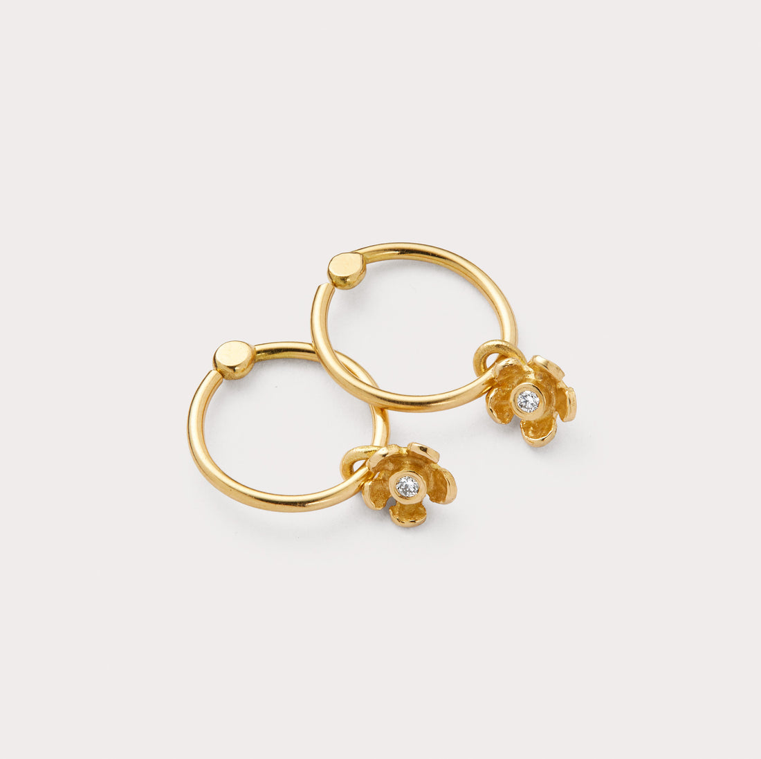 Øreringe - Pailletter 18 kt guld