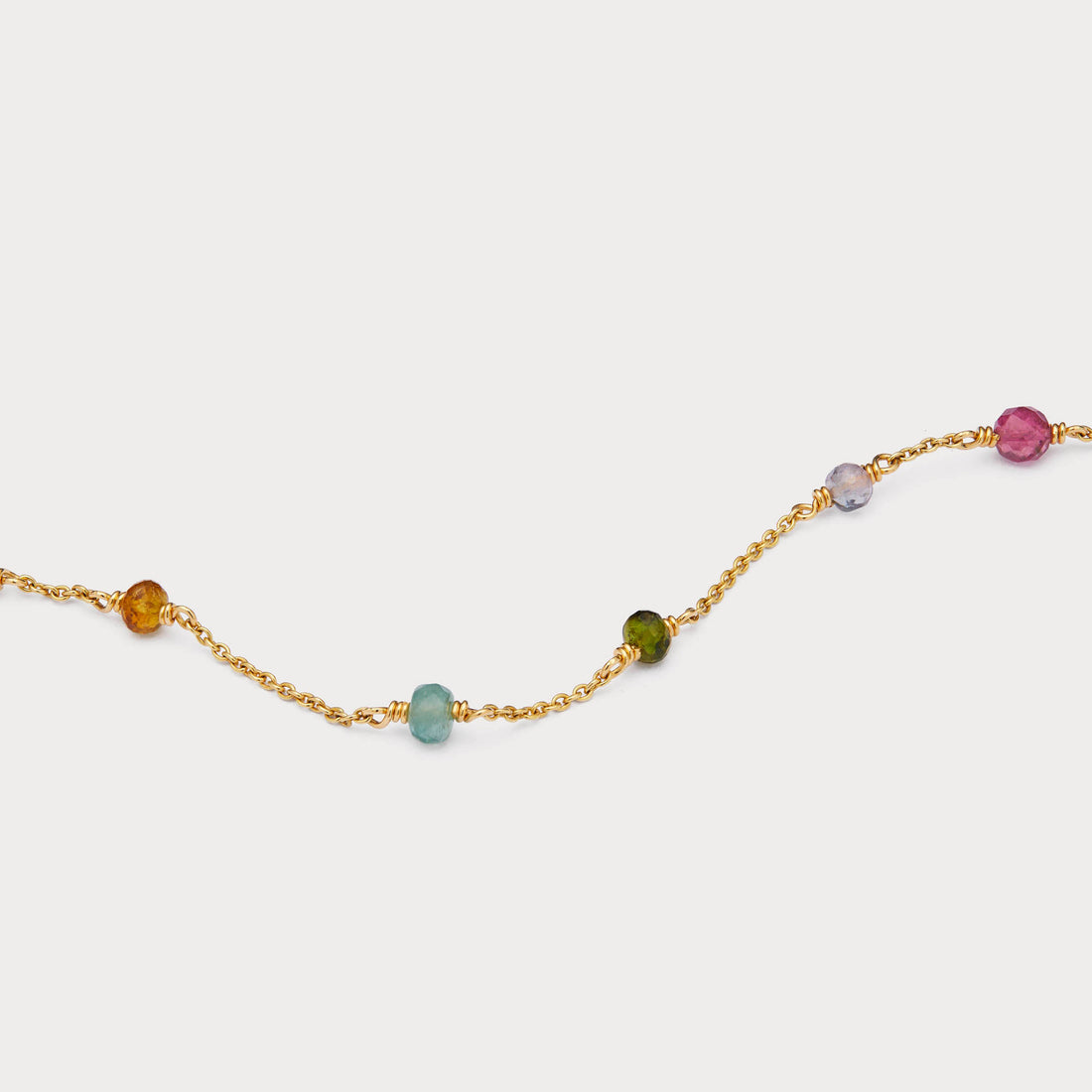 Kæde - Turmaliner 18 kt guld