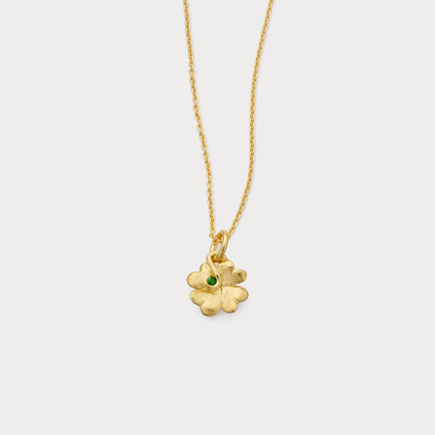 Vedhæng - Stor Lucky 18 kt guld med brillant