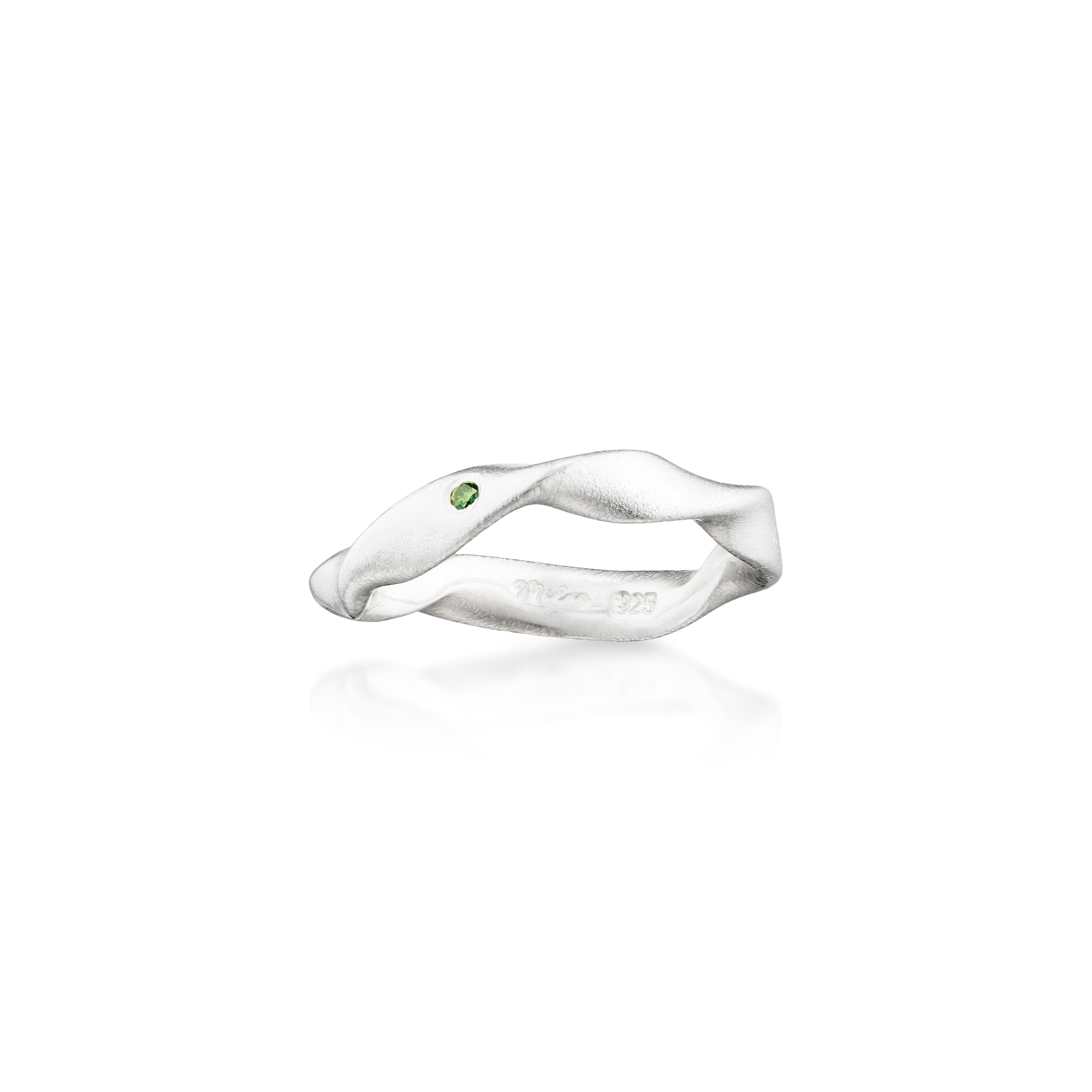 Ring - Najade med grøn brillant