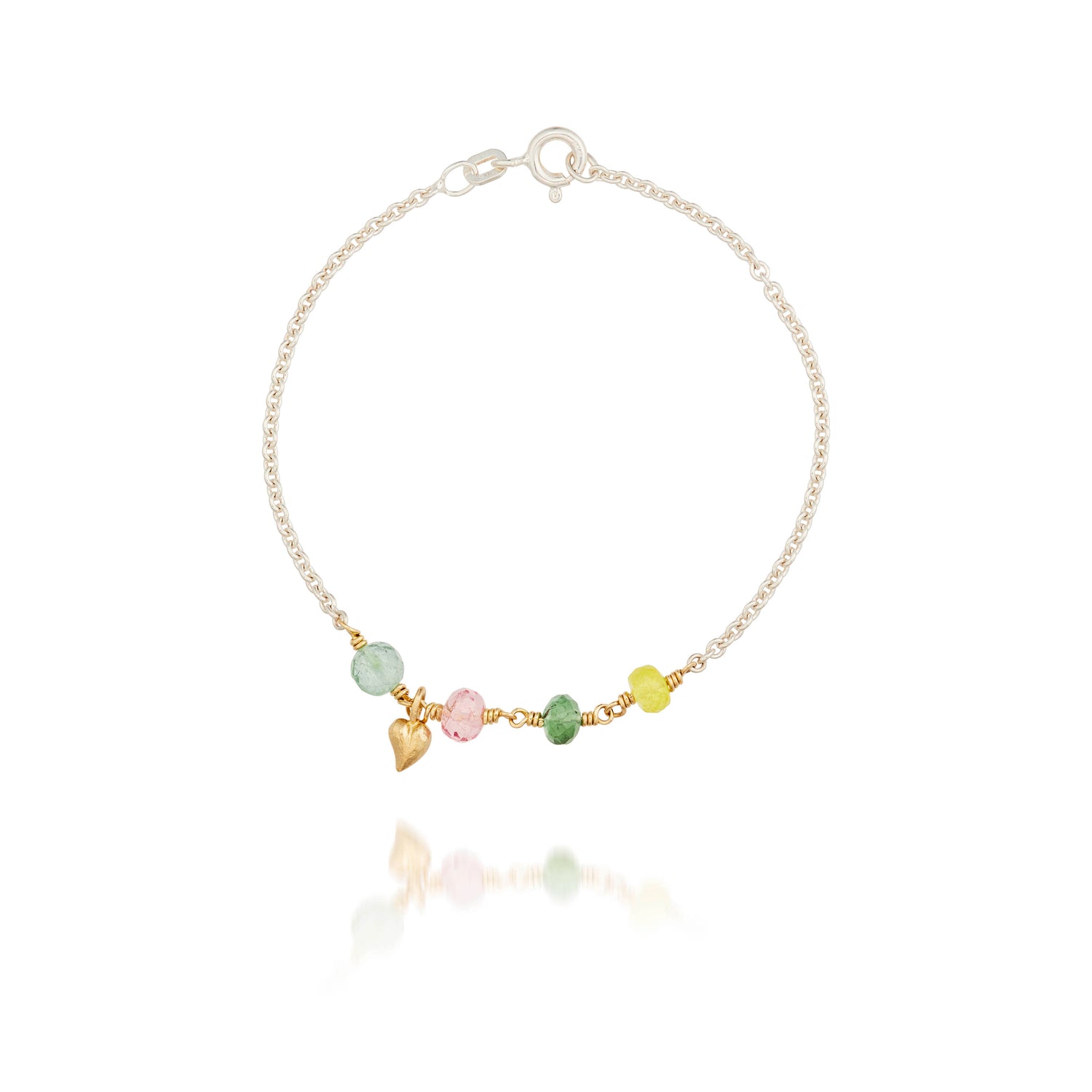 Armbånd - Boheme med turmaliner og hjerte