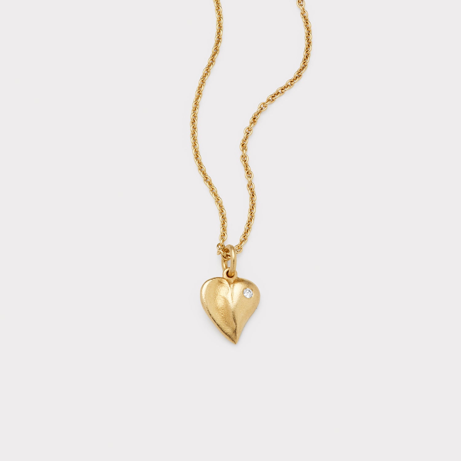 Vedhæng - Cathrine hjerte 18 kt guld med brillant