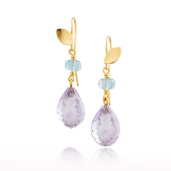 Skiftebøjler med seeds og ametyst