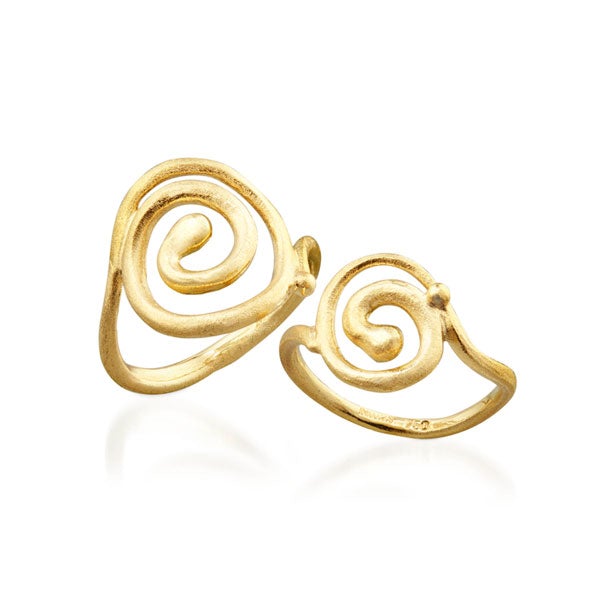 Spiralringe i guld stor og lille