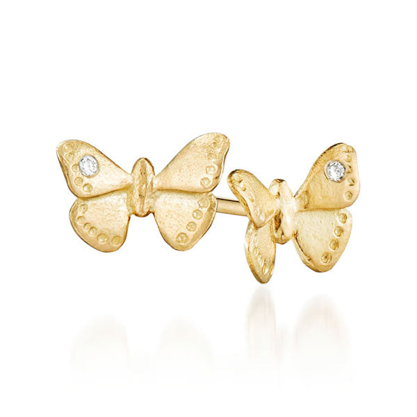 Mariposa ørestik i guld med brillant