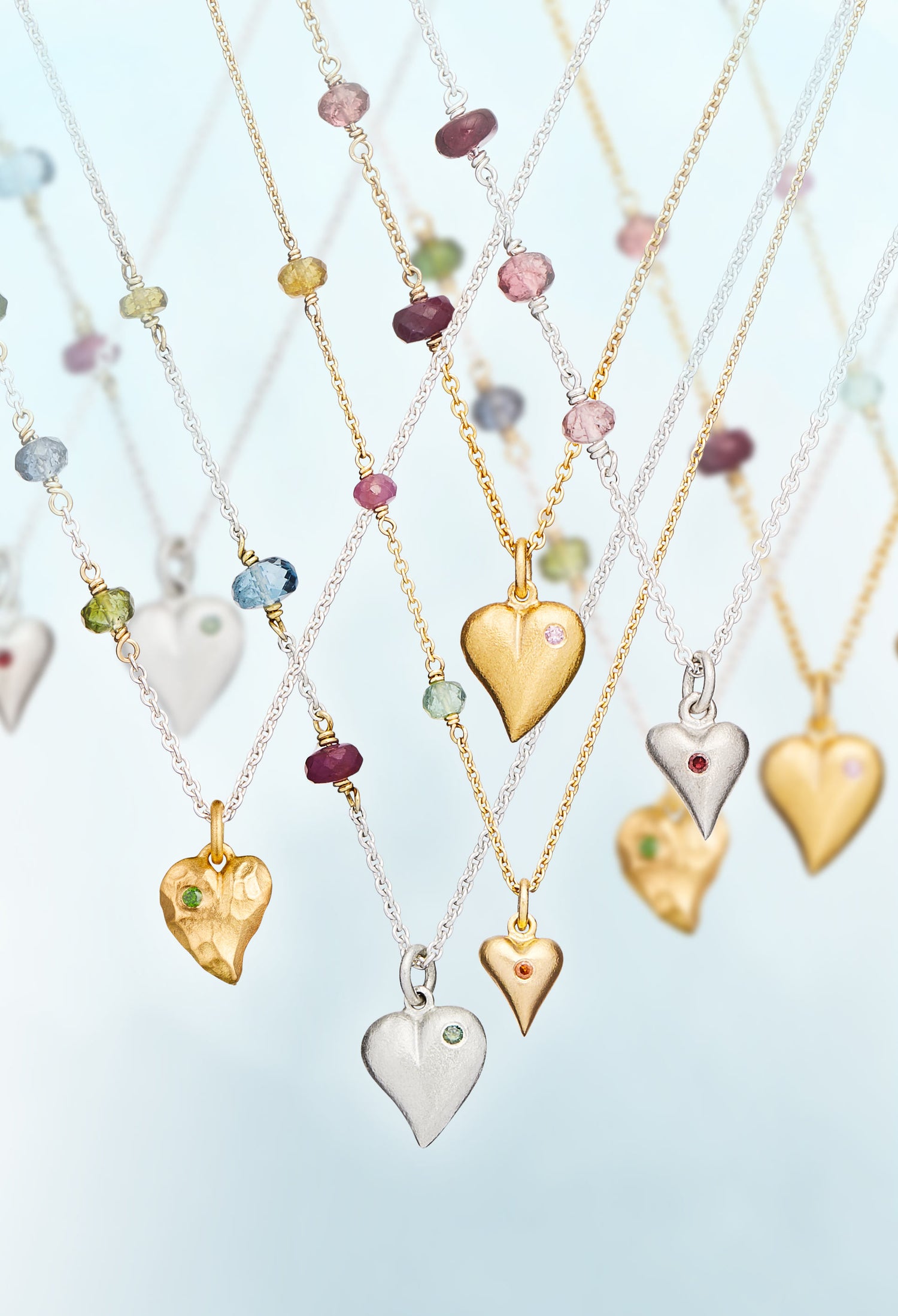 Vedhæng - Sofie hjerte sølv med brillant