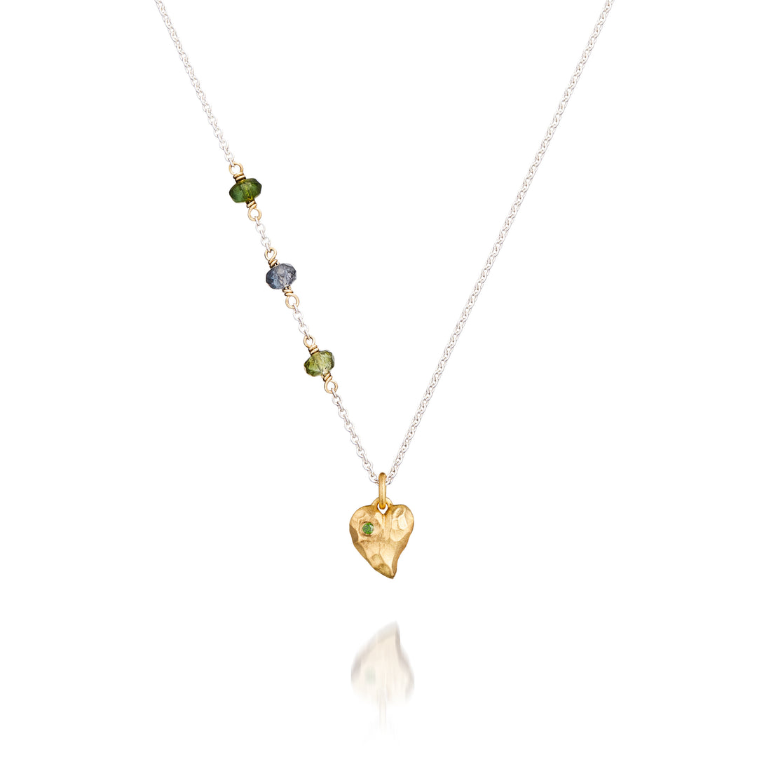 Vedhæng - Saga hjerte 18 kt guld med brillant