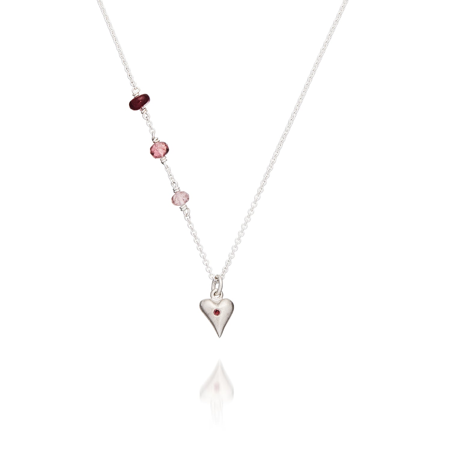 Vedhæng - Vigga hjerte sølv med brillant