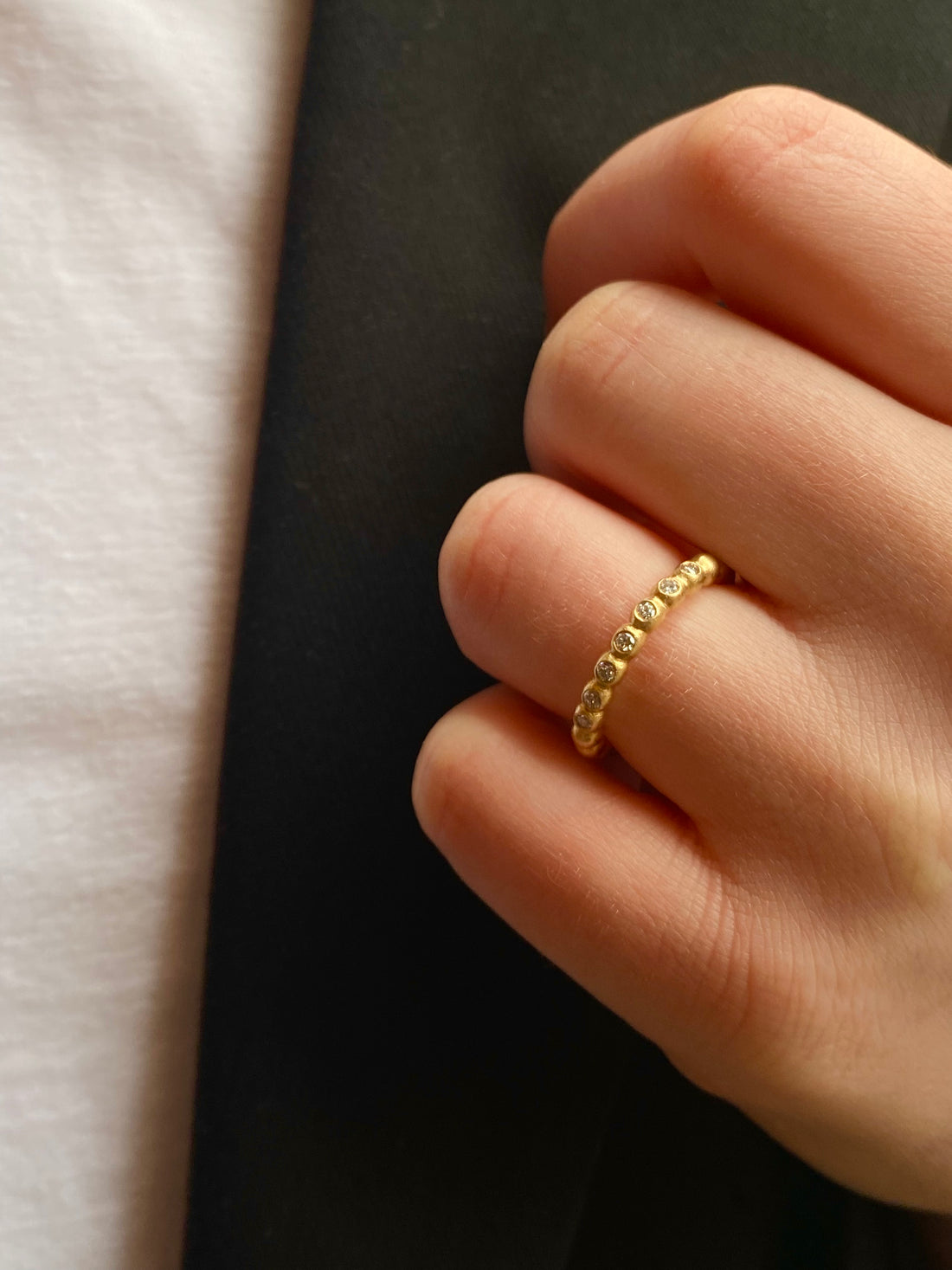 Ring - Kugletråd og brillanter