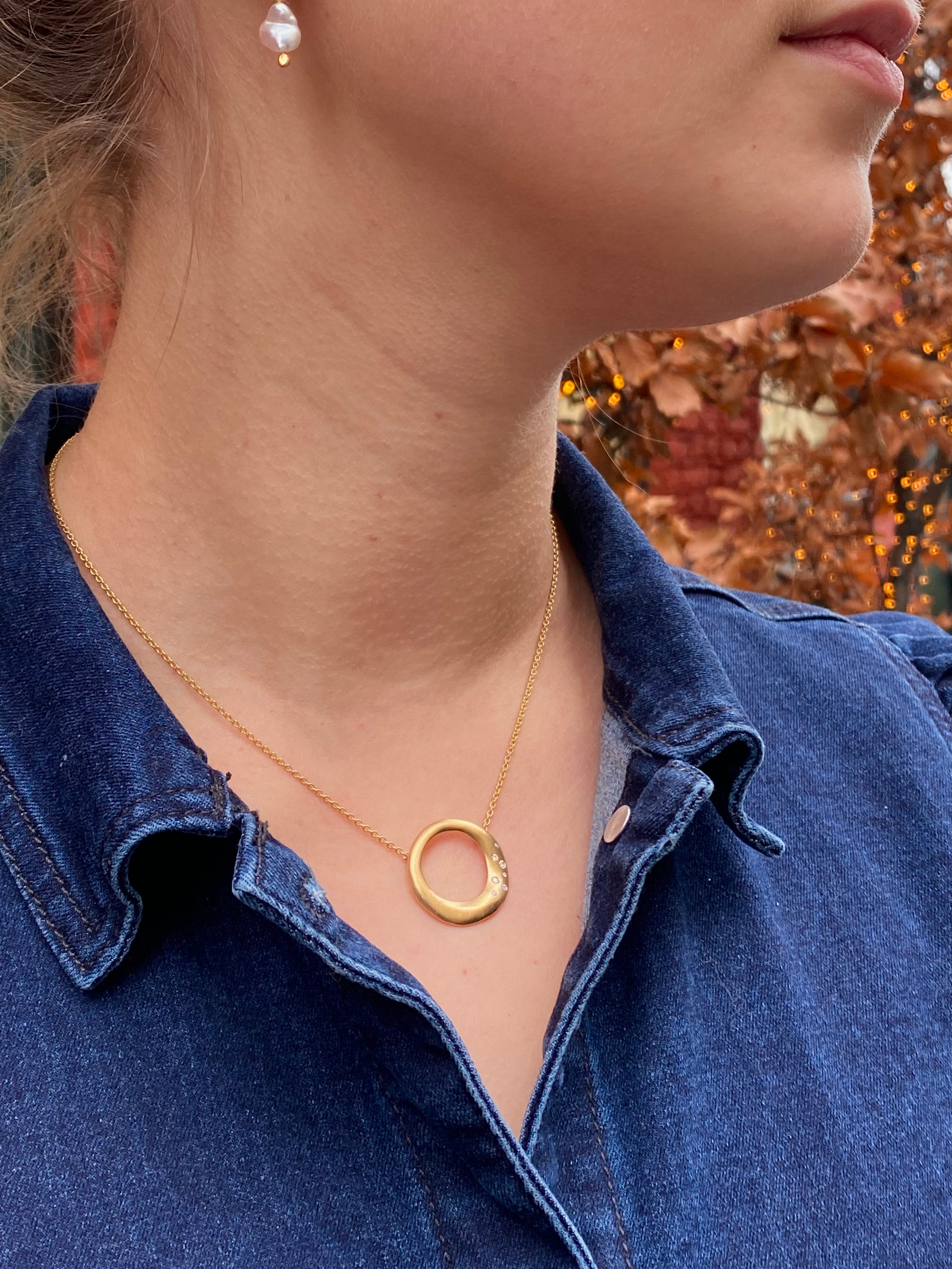 Kæde - Luna med brillanter 18 kt guld