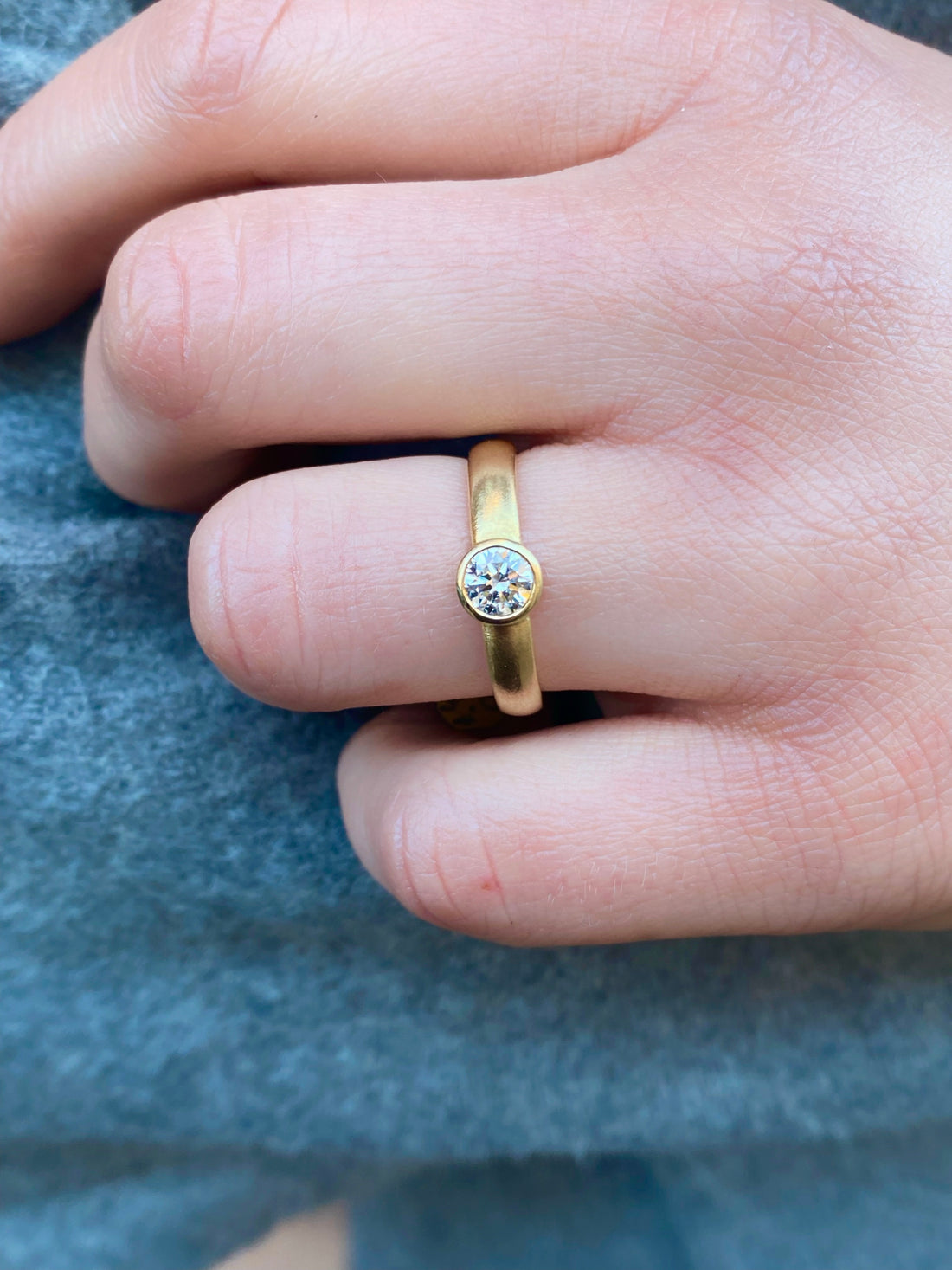 Ring - solitaire brillant 18 kt guld