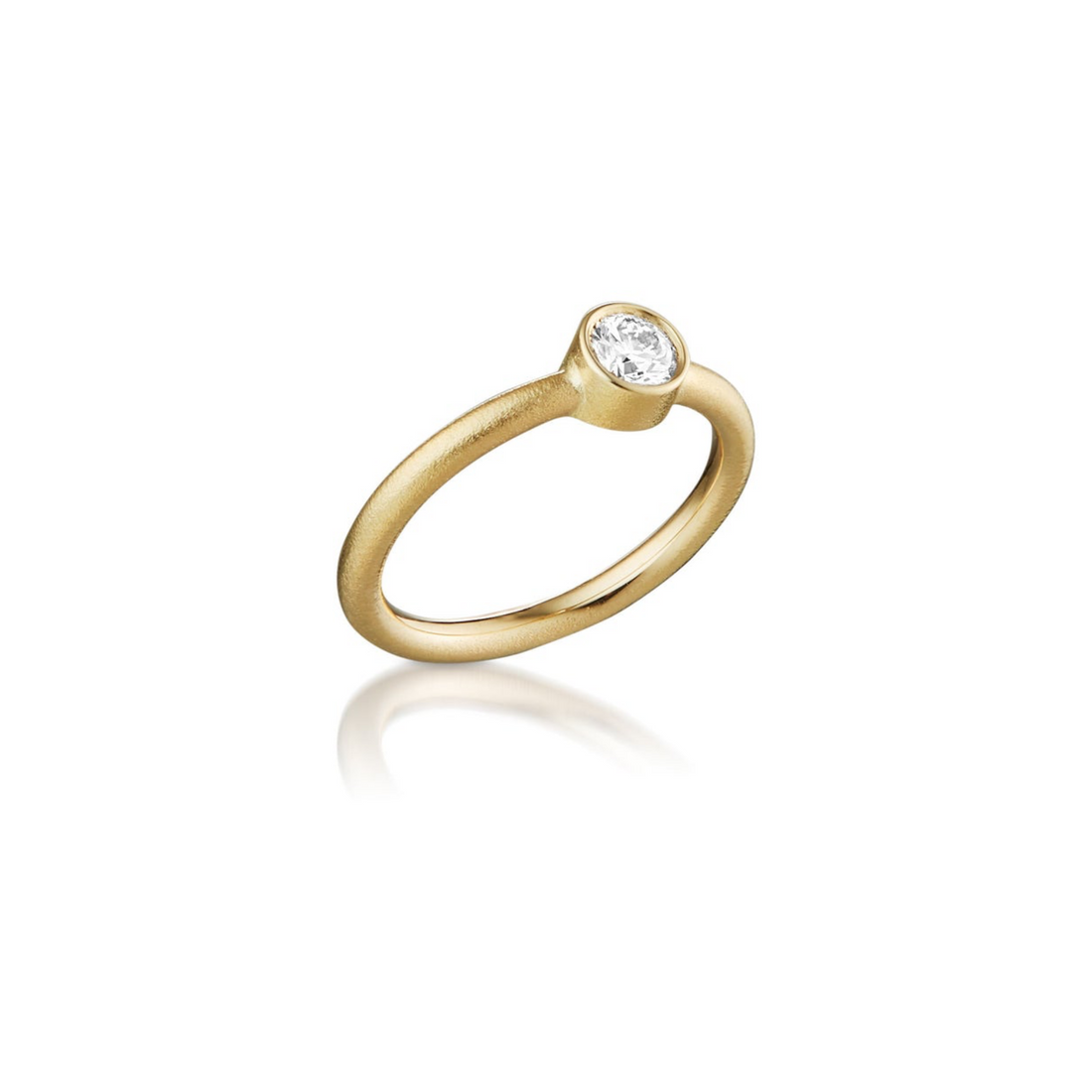 Ring - enstensring 18 kt guld