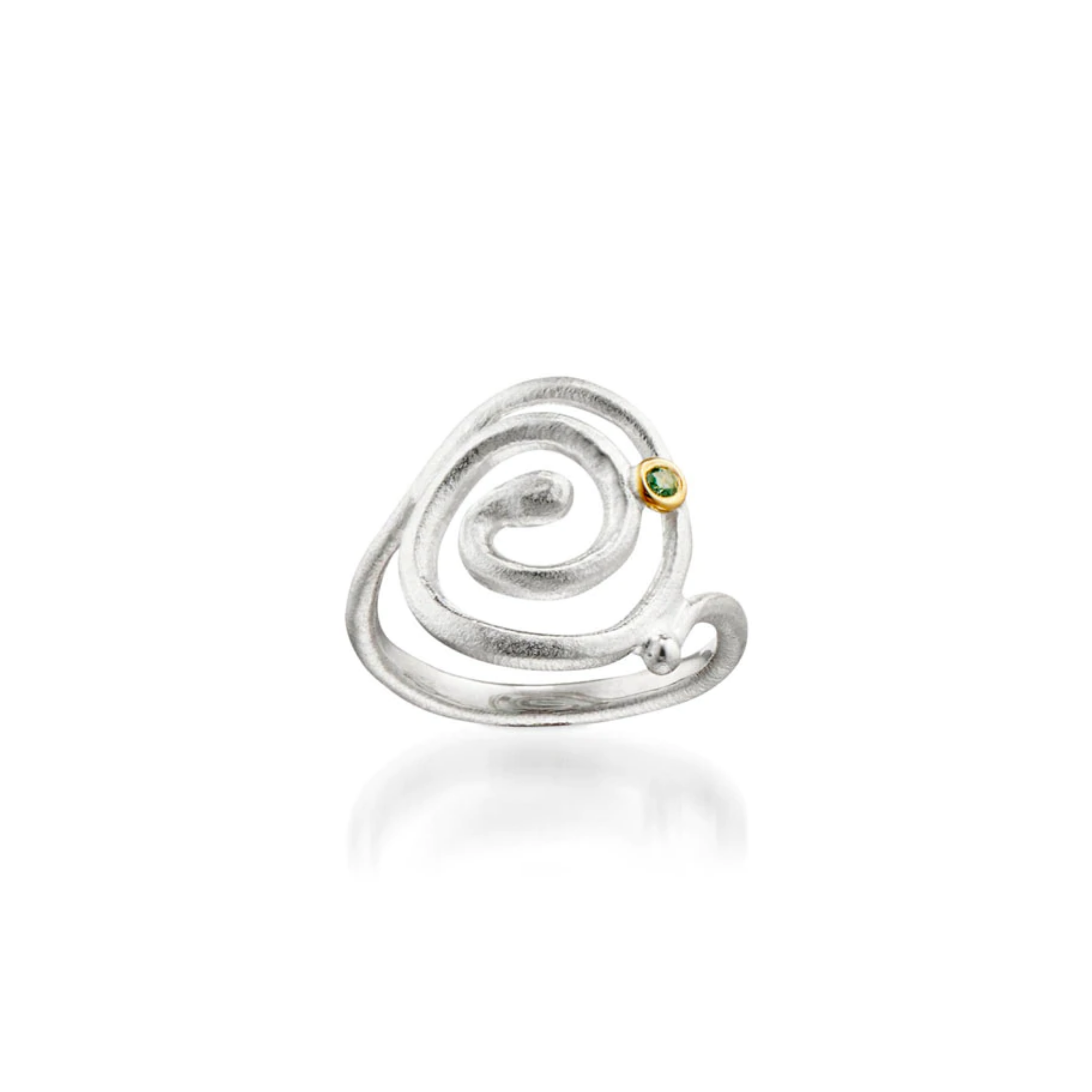 Spiralring - stor med brillant