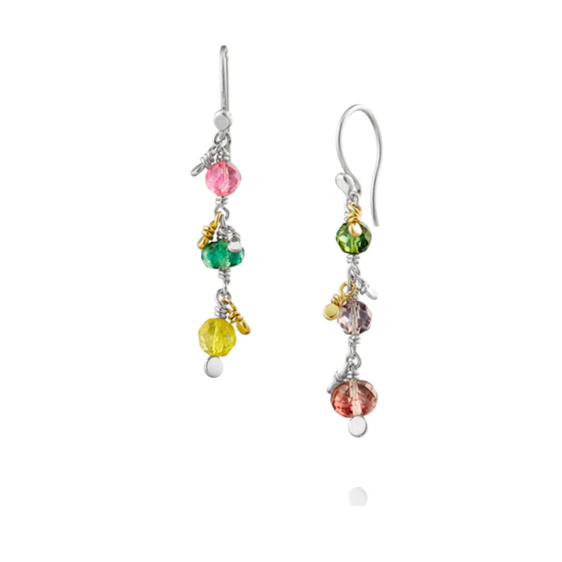 Øreringe - Paillette med turmaliner