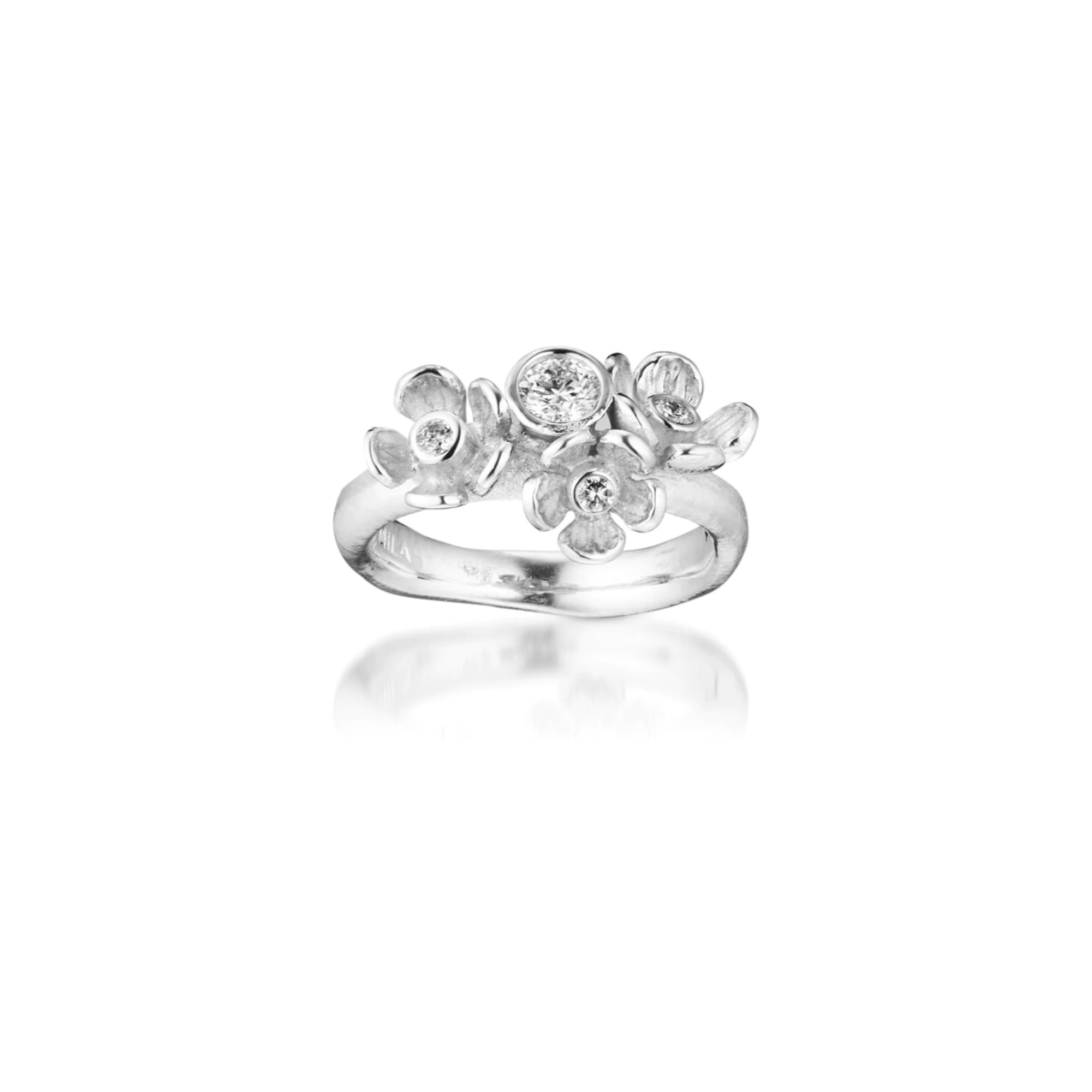 Buketring - med brillanter 18 kt guld