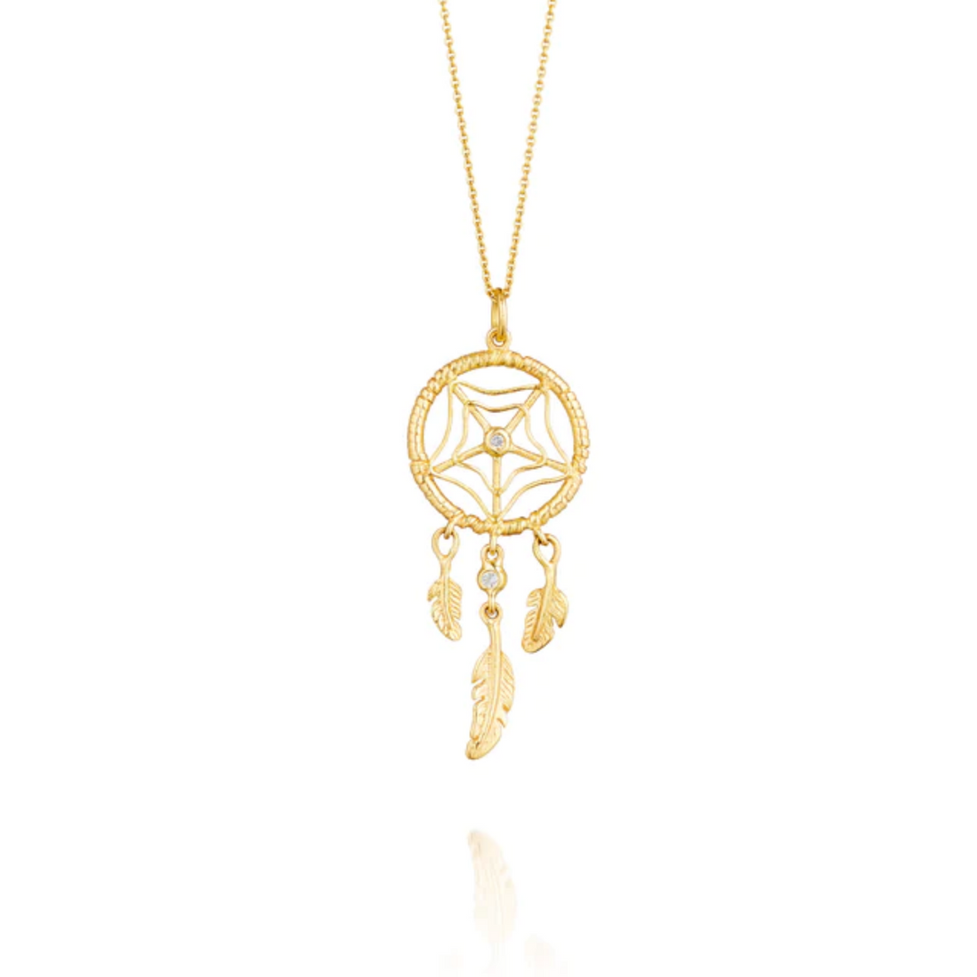 Kæde - Stor drømmefanger 18 kt guld