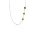 Three gems sølv halskæde med guld og grønne ædelsten