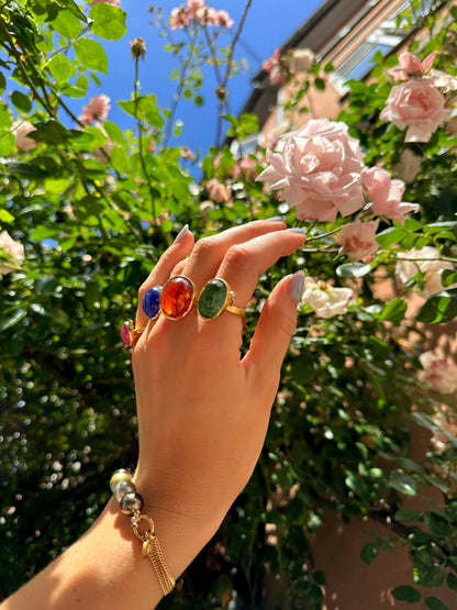 Bolchering - 18kt med mandarin granat