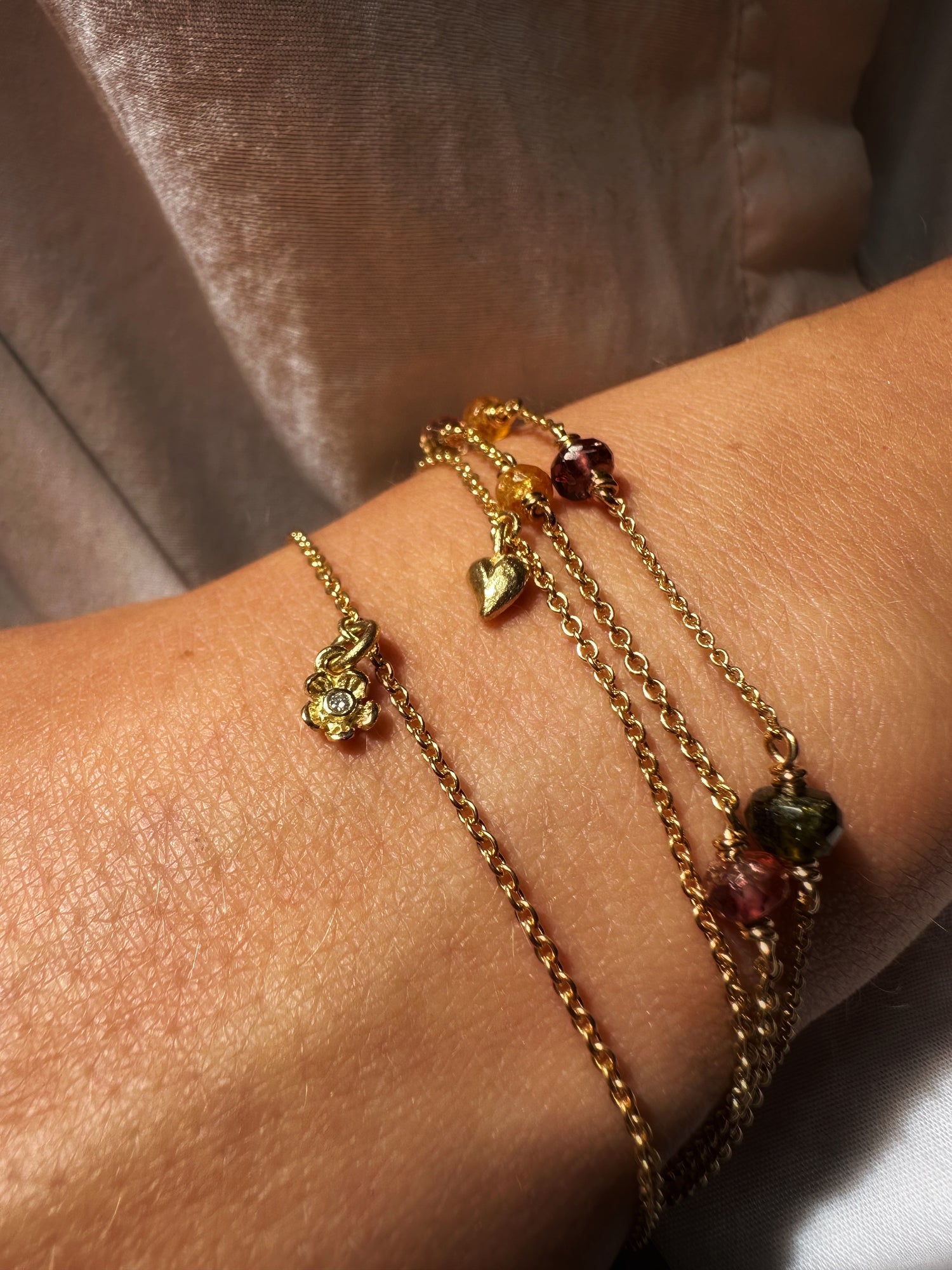 Armbånd - blomst 18kt guld