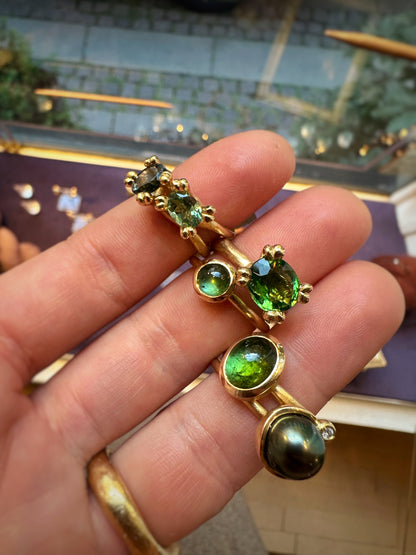 Bolchering - 18kt med Turmalin