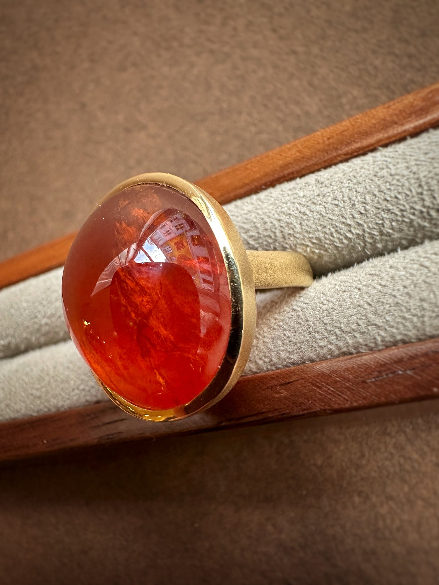 Bolchering - 18kt med mandarin granat