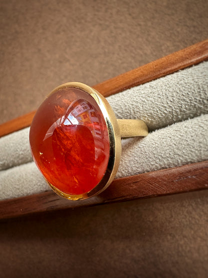 Bolchering - 18kt med mandarin granat