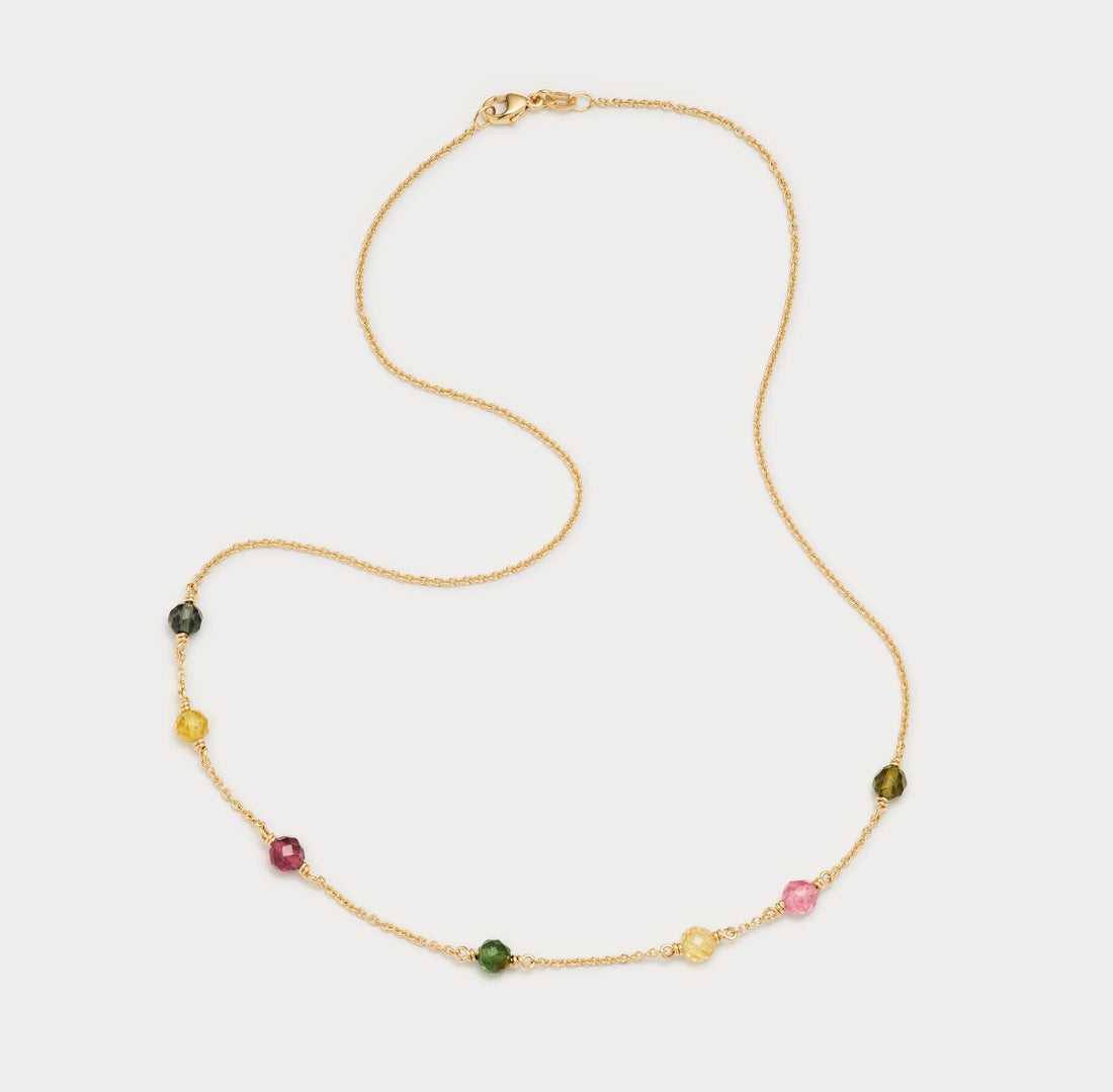 Kæde - Turmaliner 18 kt guld