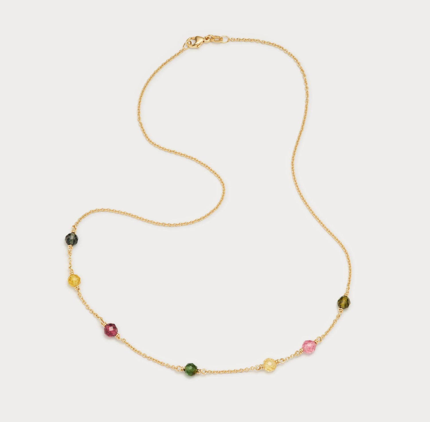 Kæde - Turmaliner 18 kt guld