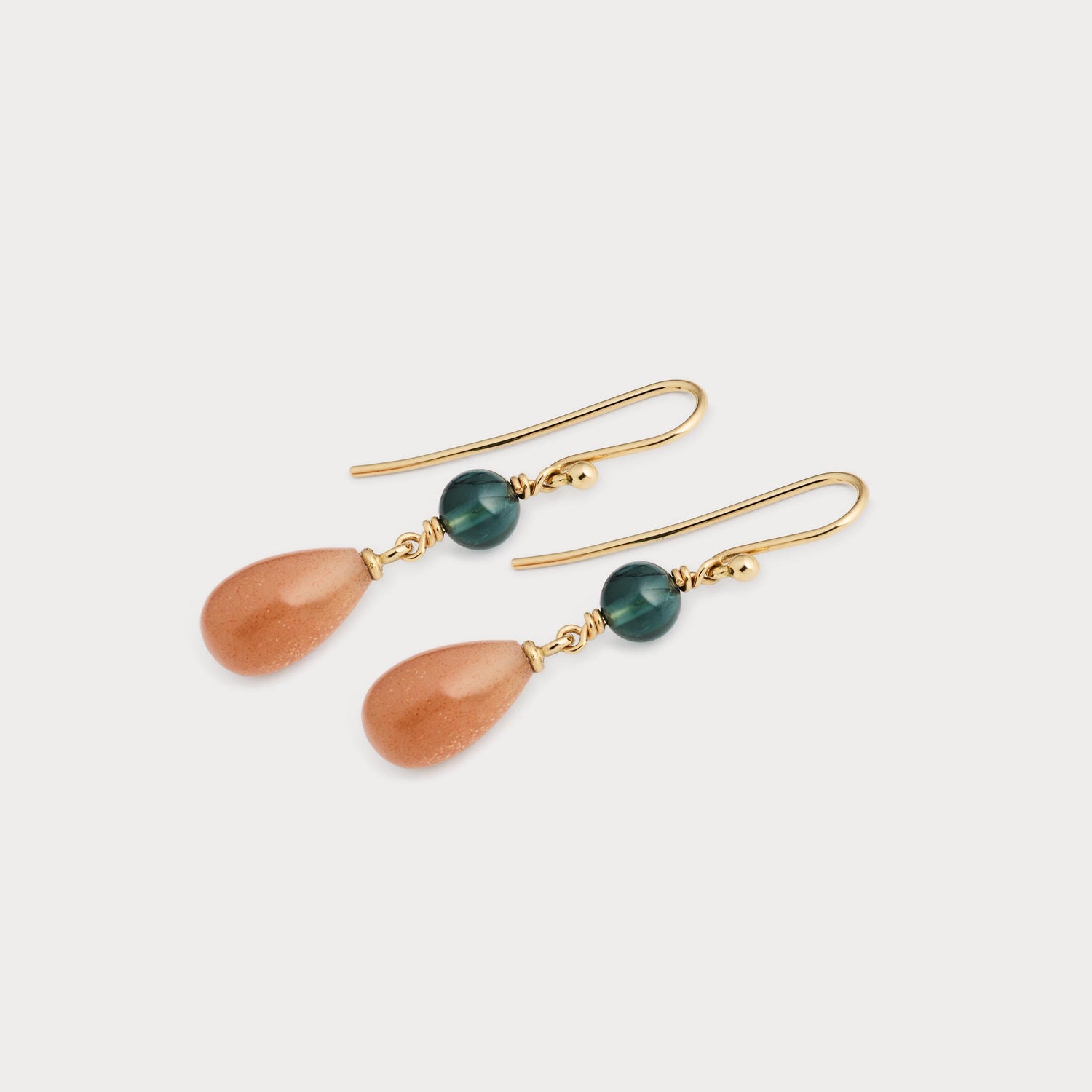 Bolcheøreringe - Solsten &amp; Turmalin