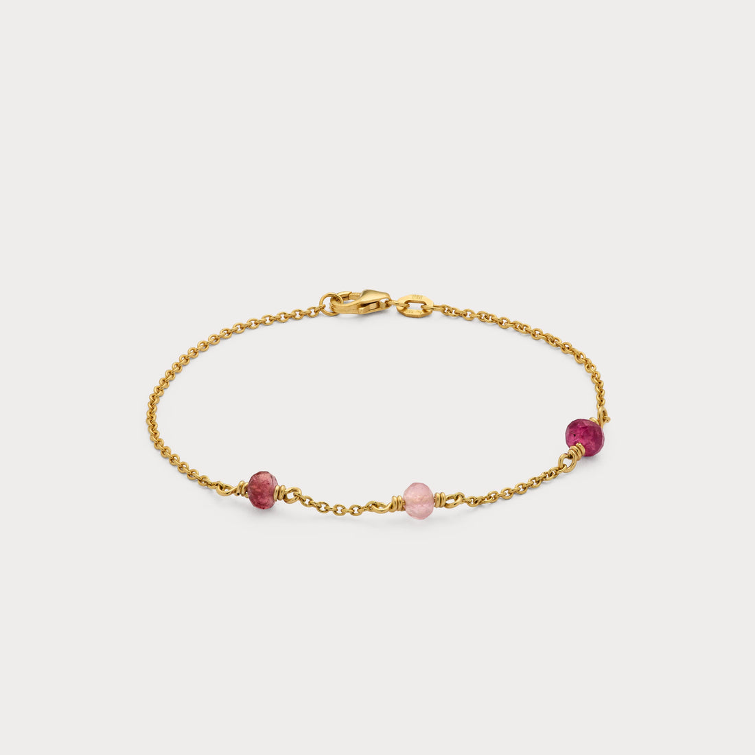 Armbånd - Three Gems 18 kt guld