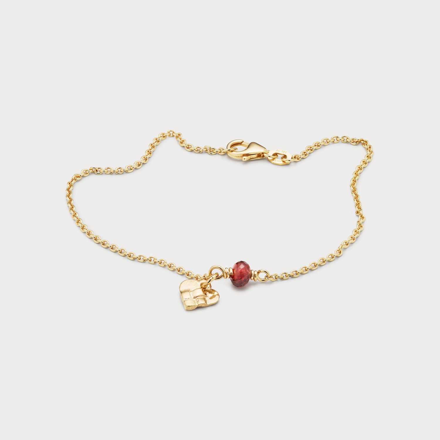 Armbånd - Mikro julehjerte 18kt guld