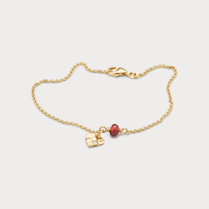 Armbånd - Mikro julehjerte 18kt guld